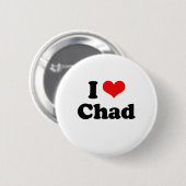 Badge Rond 5 Cm J'aime le T-shirt du Tchad (Devant & derrière)