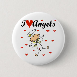 Badge Rond 5 Cm J'aime le T-shirts et les cadeaux d'anges