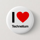 Badge Rond 5 Cm j'aime le technetium (Devant)