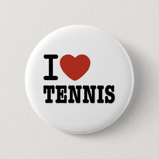 BADGE ROND 5 CM J'AIME LE TENNIS (Devant)