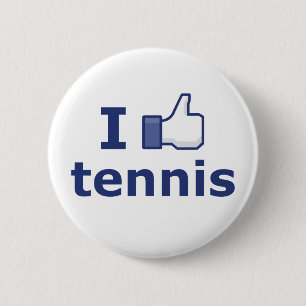 Badge Rond 5 Cm J'Aime Le Tennis