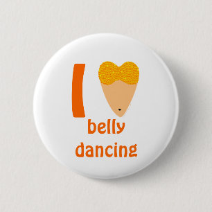 Badge Rond 5 Cm J'aime le torse de danseur de Bellydancing (le
