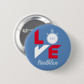 Badge Rond 5 Cm J'aime le triathlon (Devant & derrière)