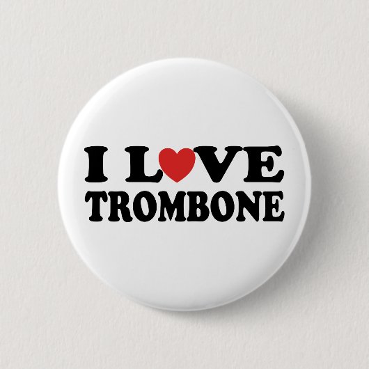 Badge Rond 5 Cm J'aime le trombone (Devant)