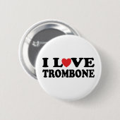 Badge Rond 5 Cm J'aime le trombone (Devant & derrière)