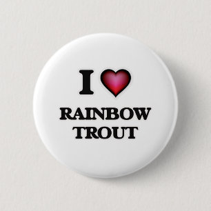 Badge Rond 5 Cm J'aime le truite arc-en-ciel