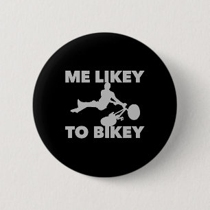 Badge Rond 5 Cm J'aime le vélo drôle de vélo de montagne extrême M