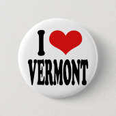 Badge Rond 5 Cm J'aime le Vermont (Devant)