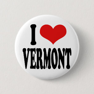 Badge Rond 5 Cm J'aime le Vermont