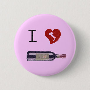 Badge Rond 5 Cm J'aime le vin