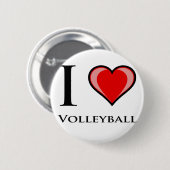 Badge Rond 5 Cm J'aime le volleyball (Devant & derrière)