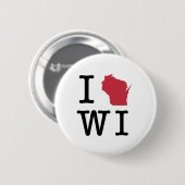 Badge Rond 5 Cm J'aime le Wisconsin (Devant & derrière)