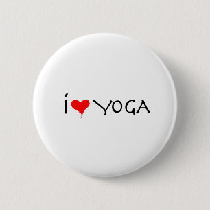 Badge Rond 5 Cm j'aime le yoga