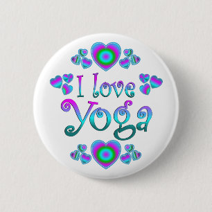 Badge Rond 5 Cm J'aime le yoga