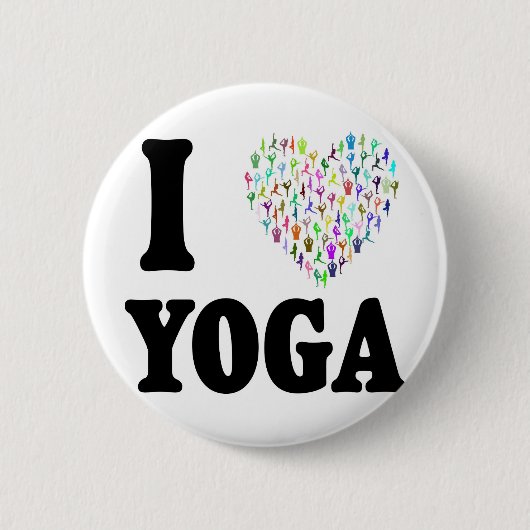 Badge Rond 5 Cm J'aime le yoga (Devant)