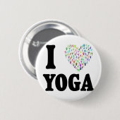 Badge Rond 5 Cm J'aime le yoga (Devant & derrière)
