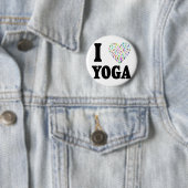 Badge Rond 5 Cm J'aime le yoga (En situation)