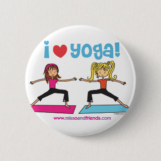 Badge Rond 5 Cm j'aime le yoga