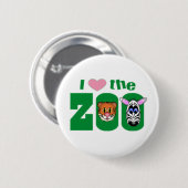 Badge Rond 5 Cm J'aime le ZOO (Devant & derrière)