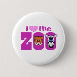 Badge Rond 5 Cm J'aime le zoo