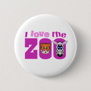 Badge Rond 5 Cm J'aime le zoo