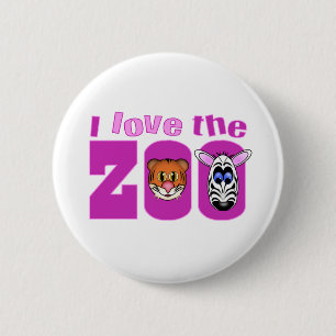 Badge Rond 5 Cm J'aime le zoo