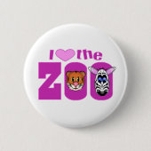 Badge Rond 5 Cm J'aime le zoo (Devant)