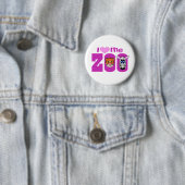 Badge Rond 5 Cm J'aime le zoo (En situation)
