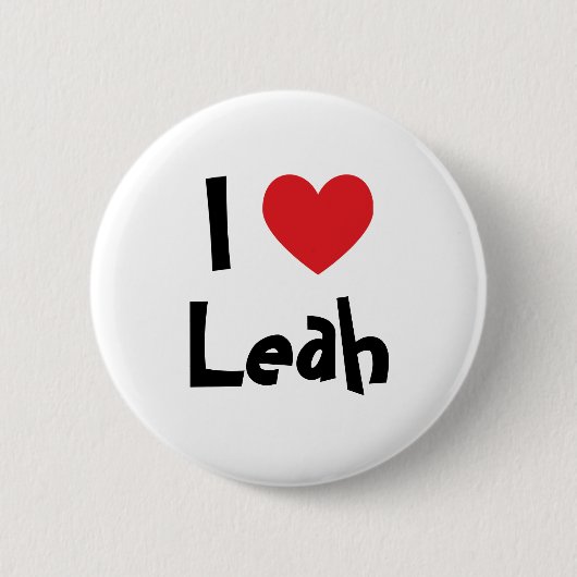 Badge Rond 5 Cm J'aime Leah (Devant)