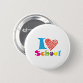 Badge Rond 5 Cm J'Aime L'École. Retour À L'École. Diplôme de dessi (Devant & derrière)