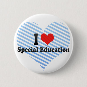 Badge Rond 5 Cm J'aime l'éducation spéciale