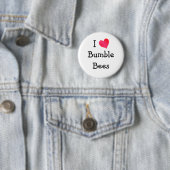 Badge Rond 5 Cm J'Aime Les Abeilles Bumble (En situation)