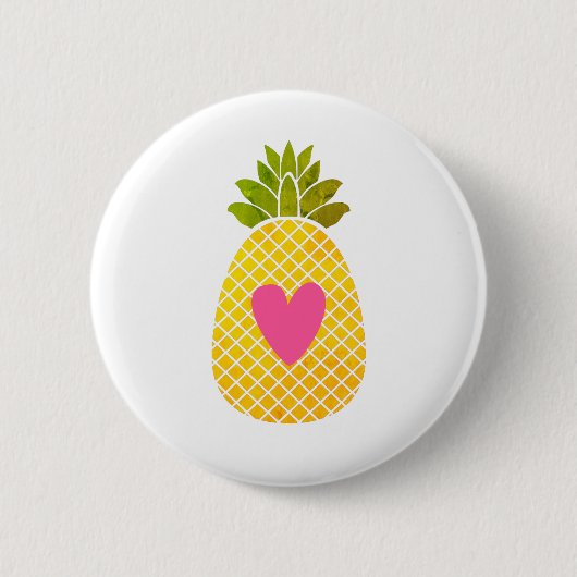 Badge Rond 5 Cm J'aime les ananas (Devant)