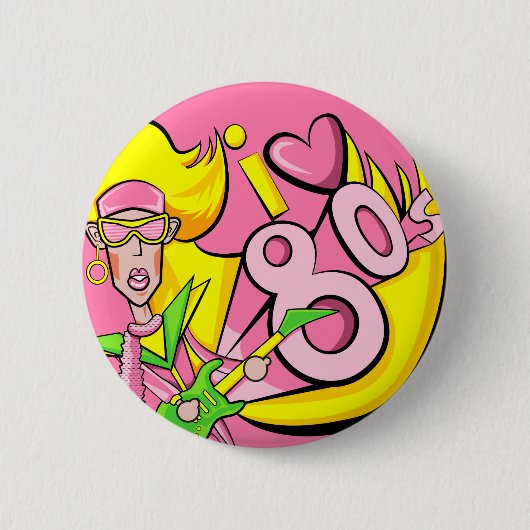 Badge Rond 5 Cm J'aime les années 80 (Devant)
