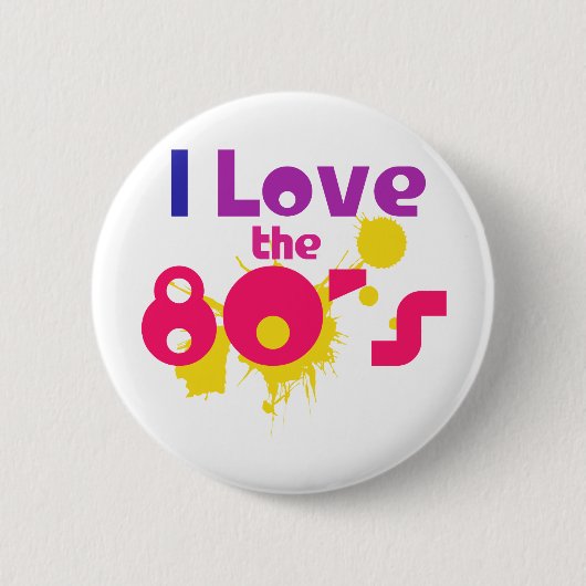 Badge Rond 5 Cm J'aime les années 80 (Devant)