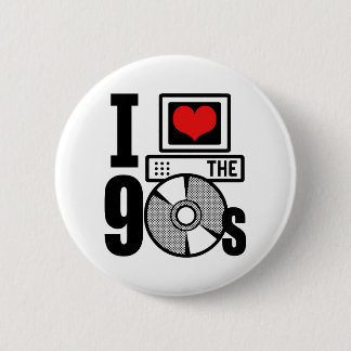 Badge Rond 5 Cm J'Aime Les Années 90