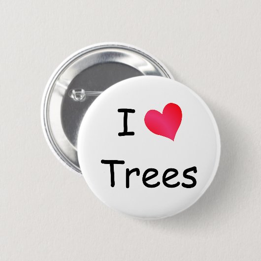 Badge Rond 5 Cm J'aime les arbres (Devant & derrière)