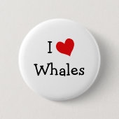 Badge Rond 5 Cm J'aime les baleines (Devant)