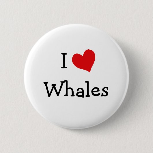 Badge Rond 5 Cm J'aime les baleines (Devant)