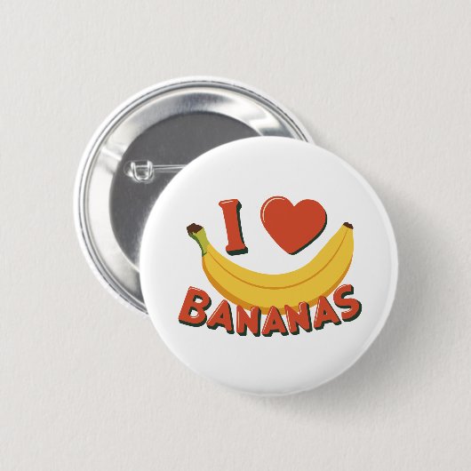 Badge Rond 5 Cm J'aime les bananes (Devant & derrière)