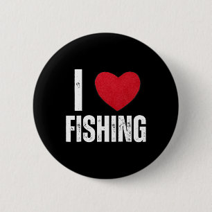 Badge Rond 5 Cm J'Aime Les Cadeaux De Pêche Pour Enfants Pêcheurs 
