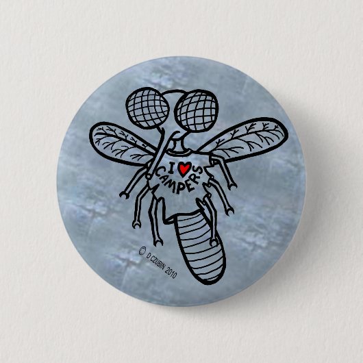 Badge Rond 5 Cm J'Aime Les Campeurs ! (Devant)