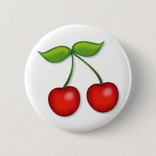 Badge Rond 5 Cm J'aime les cerises