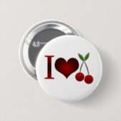 Badge Rond 5 Cm J'aime les cerises (Devant & derrière)