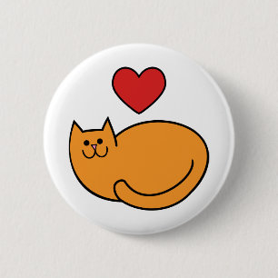 Badge Rond 5 Cm J'aime les chats