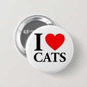 Badge Rond 5 Cm J'aime les chats (Devant & derrière)