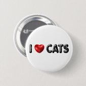 Badge Rond 5 Cm J'aime les chats (Devant & derrière)