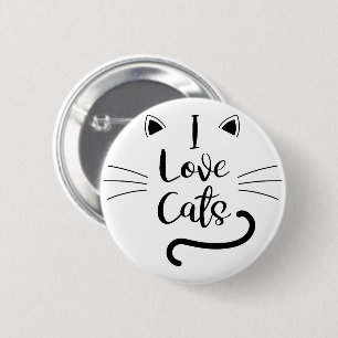 Badge Rond 5 Cm J'aime les chats