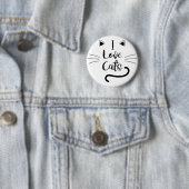 Badge Rond 5 Cm J'aime les chats (En situation)