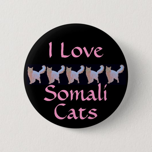 Badge Rond 5 Cm J'aime les chats somaliens (Devant)